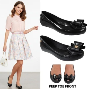 Flache Gummischuhe Ballerina Ballerinas Damen Schwarz Halbschuhe Größe - Bild 1 von 17