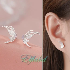 Echt 925 Sterling Silber *Ohrschmuck Ohrringe Ohrstecker *Schmetterling Zirkonia - Bild 1 von 3