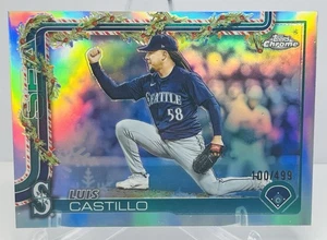 2025 Topps Holiday Luis Castillo Chrome Refractor #’d /499 HC152 ~ Mariners - Bild 1 von 2
