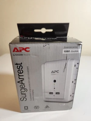 APC Surge Protector Wall Outlet Plug, With USB Ports, 6 Outlets New Open Box - Image 1 of 4