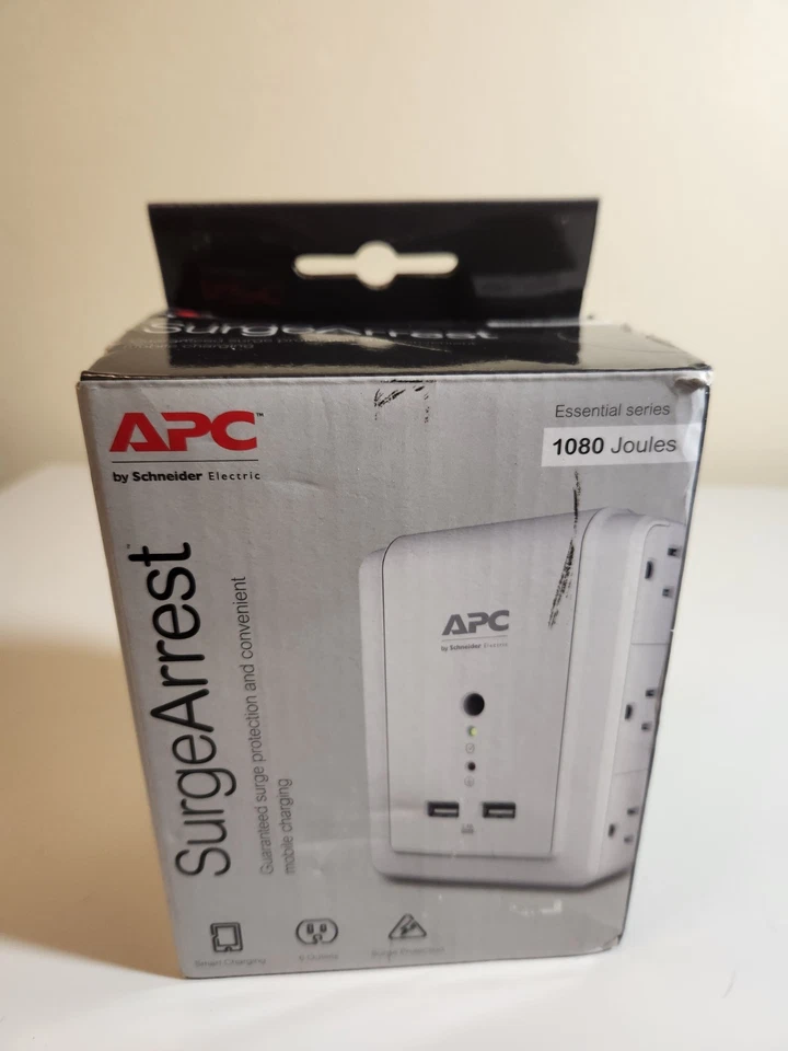 APC Überspannungsschutz Steckdose Stecker, mit USB-Anschlüssen, 6 Steckdosen Neu Open Box - Bild 1 von 4