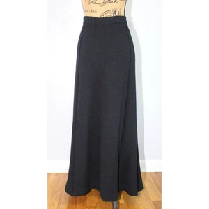 Neu mit Etikett Skjaeveland Telemark Norwegen schwarzer Wollstrick Maxi A-Linienrock Damen L - Bild 1 von 12