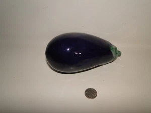 Ceramic Glazed Vegetable Faux - Large Eggplant - Picture 1 of 6