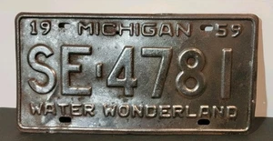 1959 Michigan License Plate # SE-4781 Man Cave Garage Pub Wall Decor - Picture 1 of 4