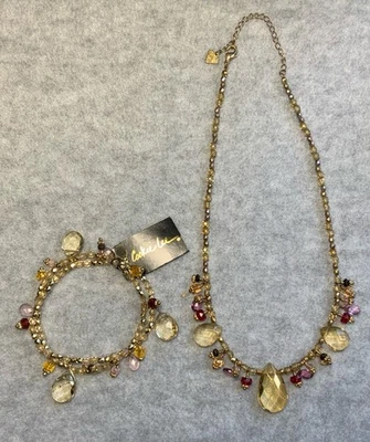 Cookie Lee Beaded crystal Necklace & Matching Bracelet, New - Image 1 of 4