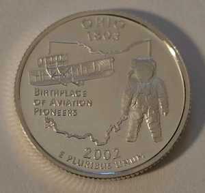2002 S Ohio 90% SILVER State Quarter Deep Cameo Gem Proof US Coin - Picture 1 of 2