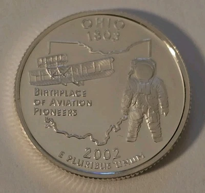 2002 S Ohio 90% SILVER State Quarter Deep Cameo Gem Proof US Coin - Image 1 of 2