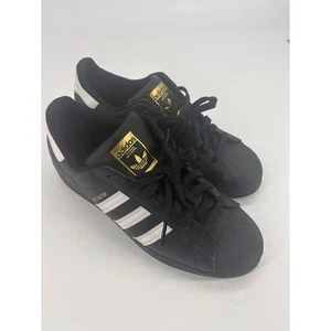 Adidas Superstar Schwarz Weiß Gold Logo Sneaker Schuhe Herren 10,5 EG4956 - Bild 1 von 10