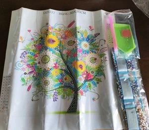 Diamond Painting 5D DIY PARTIAL 30x30cm 🐝 FLOWER TREE 84 🐝 Free Post - Bild 1 von 2
