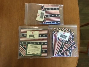 Longaberger All American Brotziegel & 2 Topf Korb Einlagen Sterne Streifen NEU - Bild 1 von 3