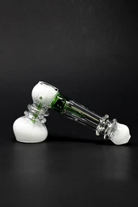 Hookah Water Pipe 7" Premium White/Green Hammer Bubbler Bong w/ Percolator - Picture 1 of 5