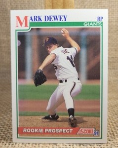 1991 Score Mark Dewey Rookie Prospect RC Baseball Card #371 Giants FREE S&H