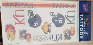 KANSAS JAYHAWKS TEMPRARY TATTOOS NEW SHEET - Picture 1 of 2