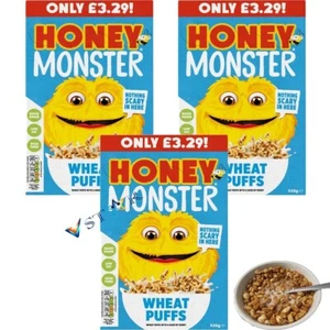 Honey Monster Wheat Puffs 520g Breakfast Cereal - Picture 1 of 4