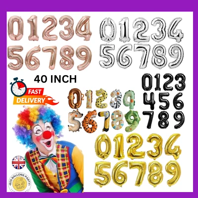 40 «НОМЕР ФОЛЬГИ ВОЗДУШНЫЕ ШАРЫ возраст день рождения самонадувающийся воздуха свадьбы вечеринки деко - Изображение 1 из 4
