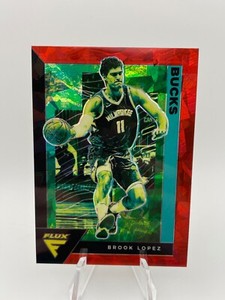 2020-21 Brook Lopez Panini Flux Red Cracked Ice #99 Milwaukee Bucks