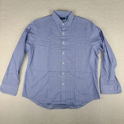 Camisa Polo Ralph Lauren Para Hombre XL Azul Vestido a Cuadros Abotonada Foto 1 de 4