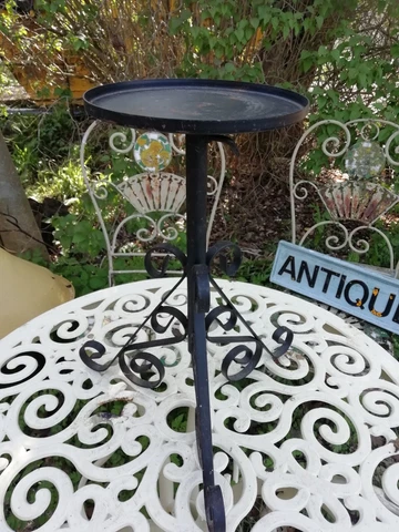 Vintage Wrought Iron Flower Arrangement Church Display Planter Stand Adjustable Cover