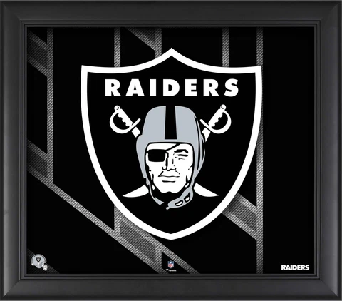 Oakland Raiders Framed 15" x 17" Team Threads Collage Cover