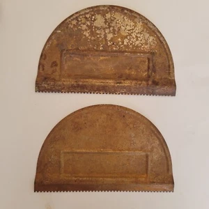 Vintage Plaster Or Glue Spreader Scrapers Qty. 2 Steel With Teeth On Edge Wall - Picture 1 of 8