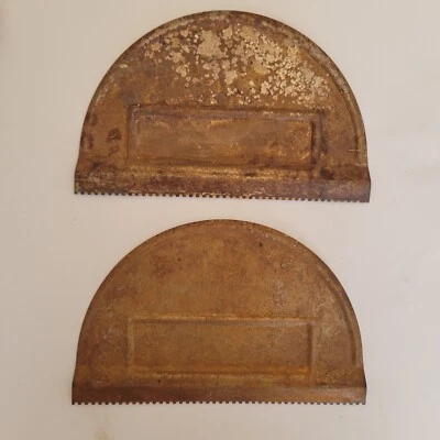 Vintage Plaster Or Glue Spreader Scrapers Qty. 2 Steel With Teeth On Edge Wall - Image 1 of 4