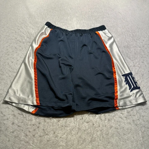 Detroit Tigers Truefan Activewear Shorts Mens Large L Blue Striped Polyester Cover