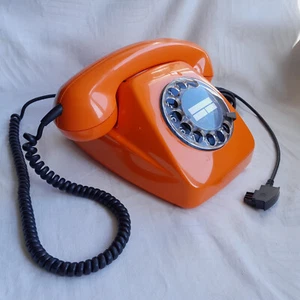 70er Telefon Wählscheibe Orange FeTAP 611 HAGENUK Top + Funktion + TAE-Stecker - Photo 1/14