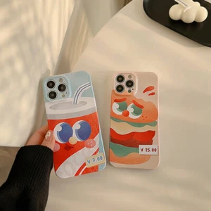 Colorful Case Cover Soft For iPhone 14 Plus 13 12 11 Pro Max Hamburger Cola - Picture 1 of 11