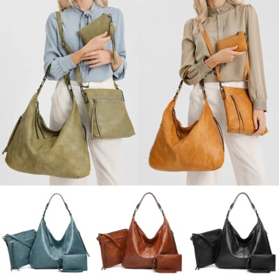 3 Teile/Satz Weiche Leder Handtaschen Schultertaschen Tote Handtasche B - Bild 1 von 4