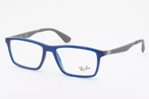 Ray-Ban RB7056 5393 Unisex Rectangular Glasses Frames Shiny Blue 53mm - Picture 1 of 9