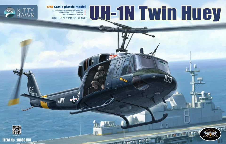 Kitty Hawk 1/48 Uh-1n Twin Huey KH80158 Plastic Model 2019 Hot KH