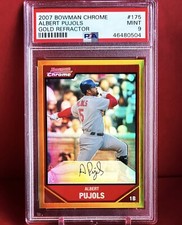 2007 ALBERT PUJOLS BOWMAN CHROME *GOLD REFRACTOR /50* POP=4 NH SP #175 CARDINALS