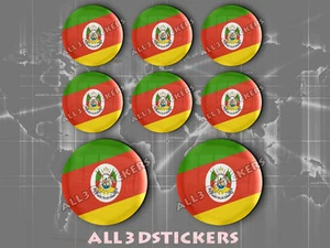 8 x Pegatinas REDONDAS 3D Resina Cúpula Bandera Rio Grande do Sul - Calcomanía Adhesiva Vinilo - Imagen 1 de 1