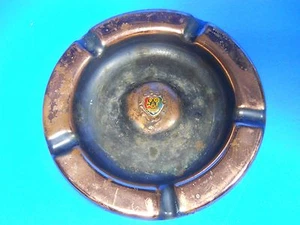 ASCHENBECHER rund Universal Studios Kupfer 5,5" Vintage Emaille Metall Plakette Aschenbecher - Bild 1 von 5