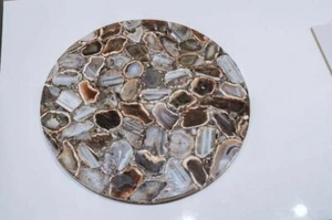 18" Agate Table Top Mix Natural stones Handmade Home Office Decor - Picture 1 of 1