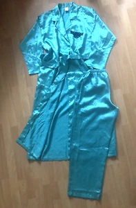 Morgenmantel Satin Nachtwäsche Negligé Pyjama Hose Damen Herren unisex - Bild 1 von 5