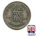 A British 1942 George Vi Sixpence (silver .500) Coin, 82 Years Old!  (re: 29/30)