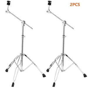 2 Pack Cymbal Straight Boom Stand Double Braced Adjustable Height Support Rack - Picture 1 of 10