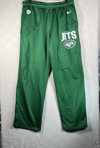 New York Jets Pants Men's Extra Large Green Nike Dri-Fit Straight Leg Athleisure Cover