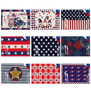 1 pieza manteles individuales bandera americana patriótica americana decoración de cocina decoración de fiesta - Imagen 1 de 21