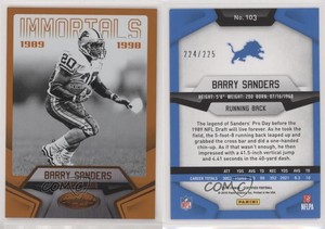 2016 Certified Immortals Mirror Orange /225 Barry Sanders #103 HOF