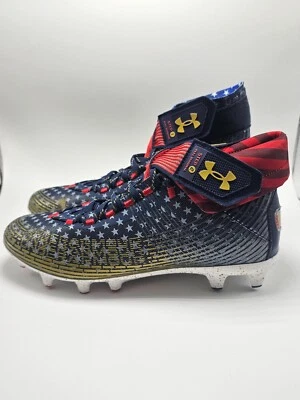SZ 11-11.5 Under Armour Men's Highlight MC LE USA Football Cleats 3025740-100 - Image 1 of 4