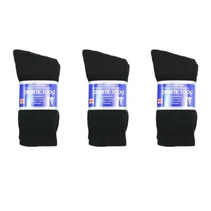 Nuevos calcetines crew para diabéticos salud circulatoria algodón ajuste suelto top 3 pares - Imagen 1 de 15
