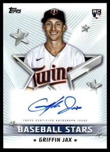2022 Topps Baseball Stars Autographs Griffin Jax Auto Minnesota Twins #BSA-GJ - Picture 1 of 2
