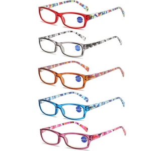 Women Reading Glasses Anti Blue Light Rectangular Spring Hinge Readers 1.0 ~ 4.0 - Picture 1 of 17