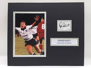 RARE David Platt England Signed Photo Display + COA AUTOGRAPH WORLD CUP 1990 - Picture 1 of 3