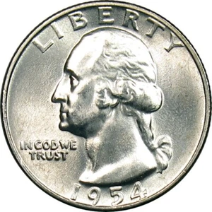 1954 Washington Quarter Premium EDELSTEIN BU - Bild 1 von 4