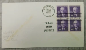 First Day Of Issue Andrew Carnegie NY 1960 Peace Vintage Stamp Envelope Cover - Picture 1 of 4