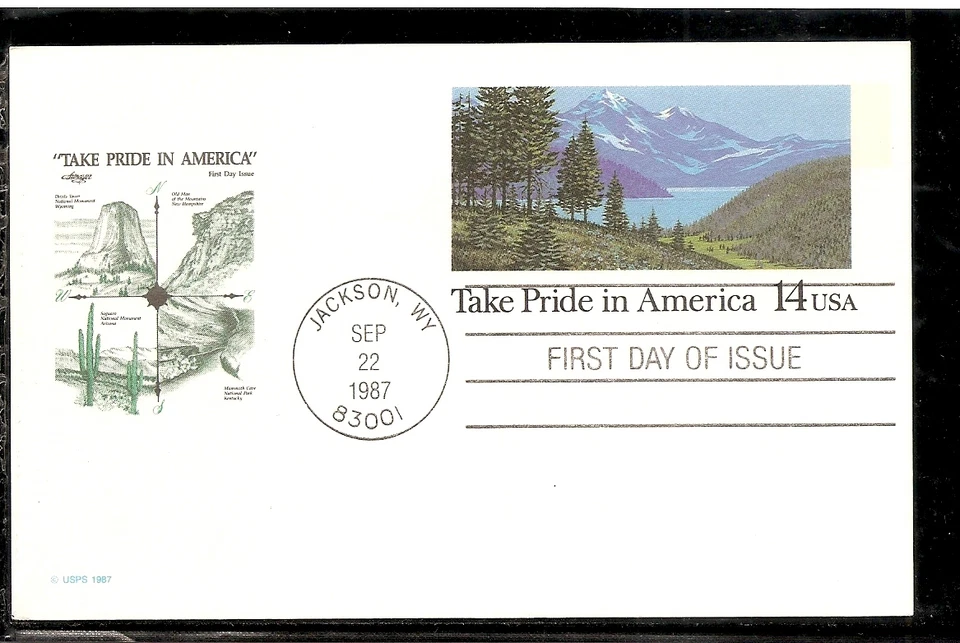 US SC # UX118 Take Pride In America . Postal Card FDC. Artmaster Cachet - Image 1 of 1