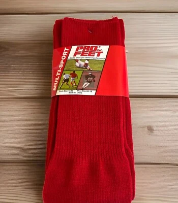 Nuevo con etiquetas Calcetines Pro Feet Deportes Rojo Acrílico Fútbol Sobre Pantorrilla Béisbol 10-13 Para hombres  Foto 1 de 4